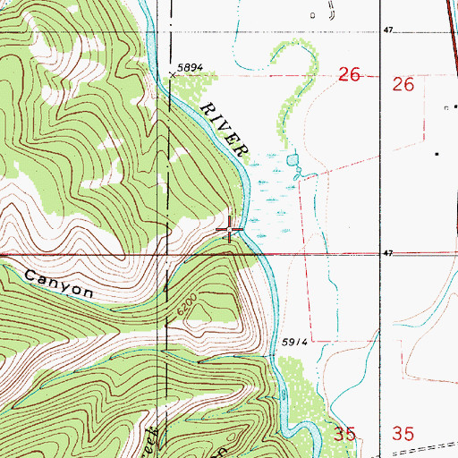 Topographic Map of Hemmert Canyon, WY