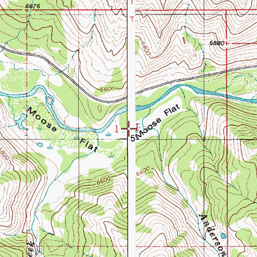 Topographic Map of Henderson Creek, WY