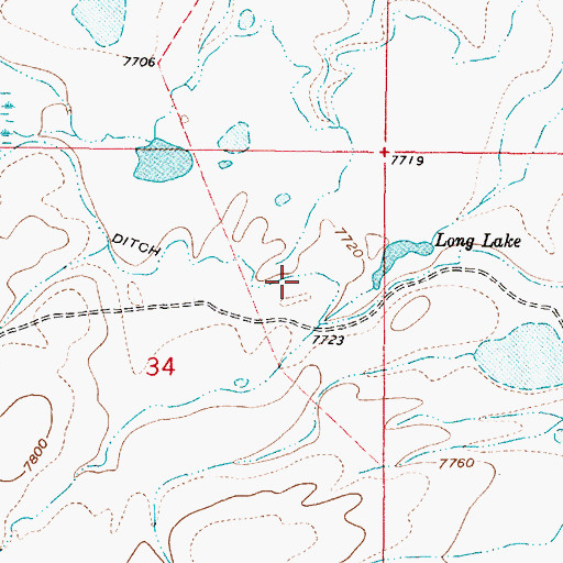 Topographic Map of Henry Ditch, WY