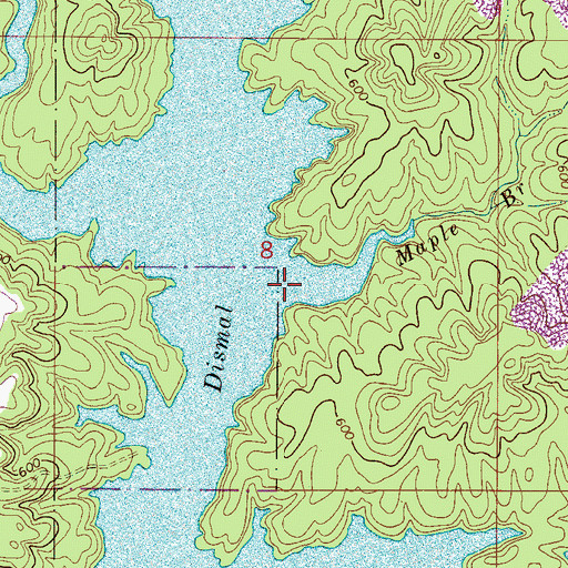 Topographic Map of Maple Branch, AL