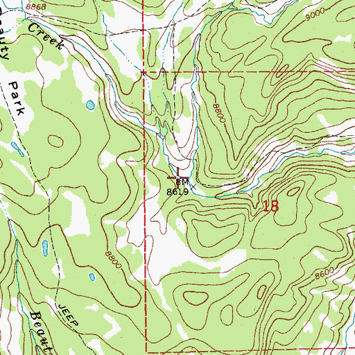 Topographic Map of Hereford Creek, WY