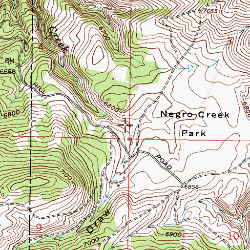Topographic Map of Hess Draw, WY