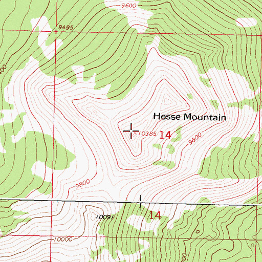 Topographic Map of Hesse Mountain, WY