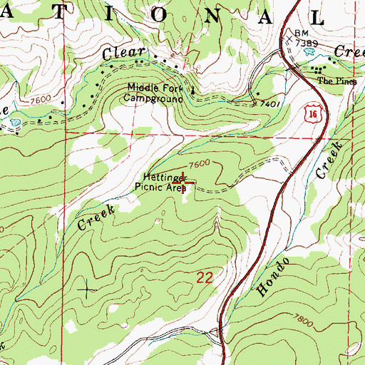 Topographic Map of Hettinger Picnic Area, WY