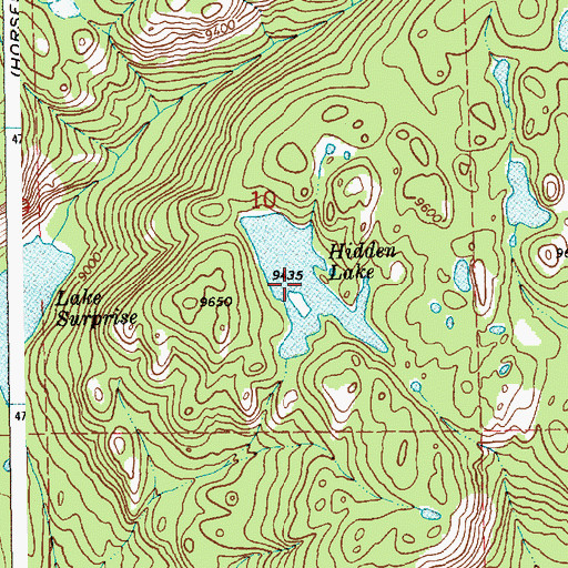 Topographic Map of Hidden Lake, WY