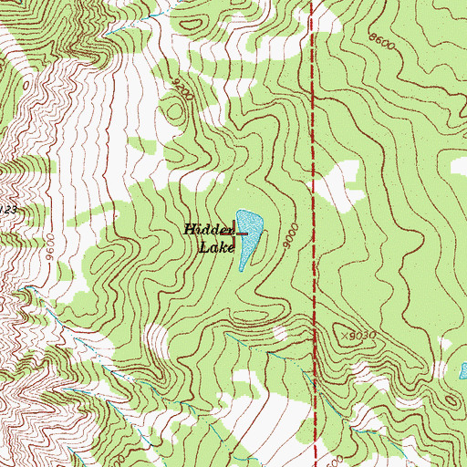 Topographic Map of Hidden Lake, WY