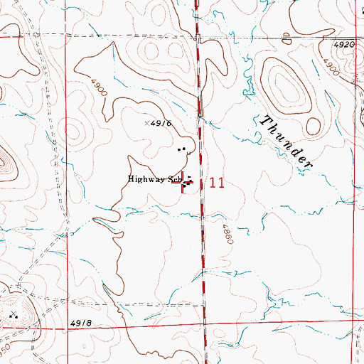 Topographic Map of Highway School, WY