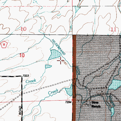Topographic Map of Hildebrand Ditch, WY