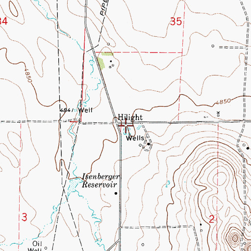 Topographic Map of Hilight (historical), WY