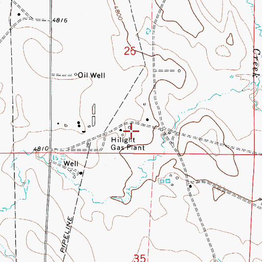Topographic Map of Hilight Gas Plant, WY