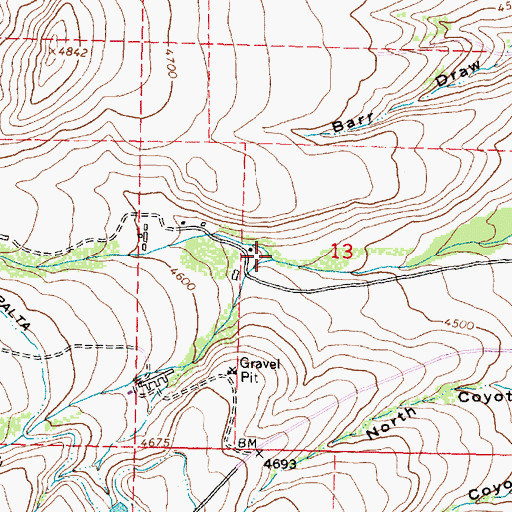 Topographic Map of Hill Creek, WY