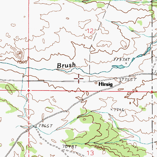 Topographic Map of Hirsig, WY