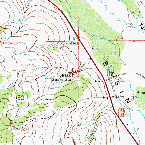 Topographic Map of Hoback Guard Station, WY