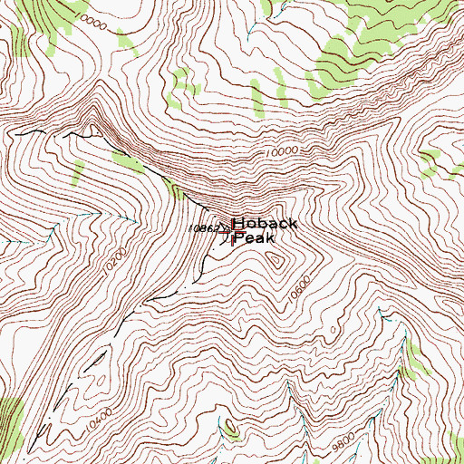 Topographic Map of Hoback Peak, WY