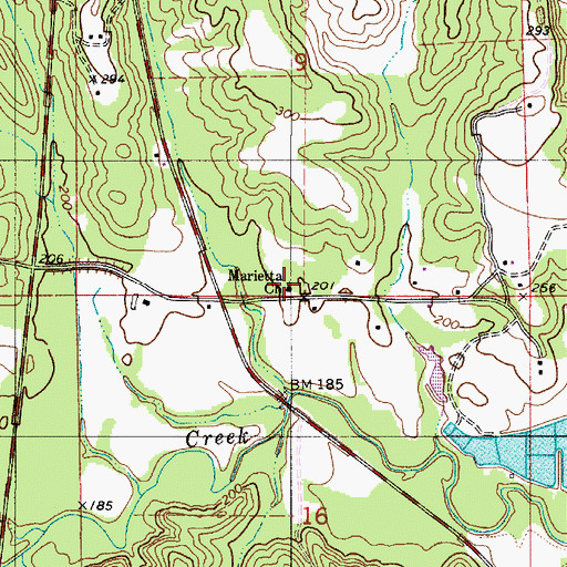 Topographic Map of Marietta Church, AL