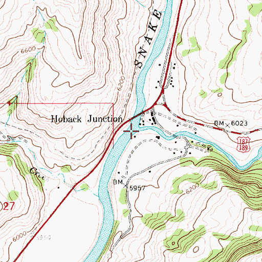 Topographic Map of Hoback River, WY