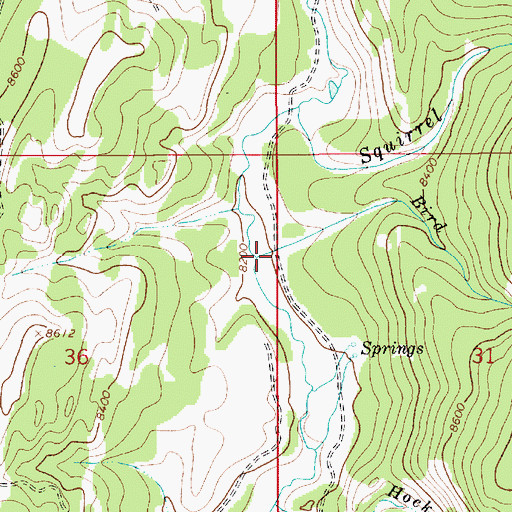 Topographic Map of Hock Creek, WY