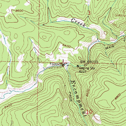 Topographic Map of Hog Park Creek, WY