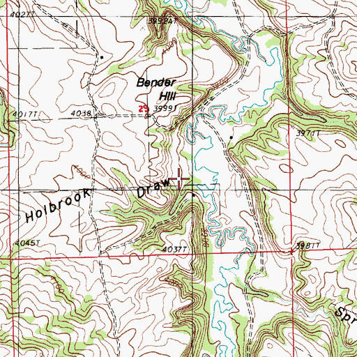 Topographic Map of Holbrook Draw, WY