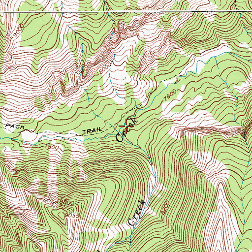 Topographic Map of Hole in the Wall Creek, WY