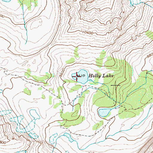 Topographic Map of Holly Lake, WY