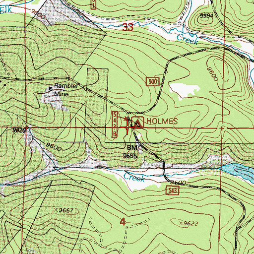 Topographic Map of Holmes Campground, WY