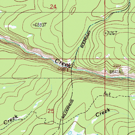 Topographic Map of Hominy Creek, WY