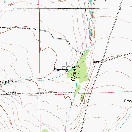 Topographic Map of Honey Creek, WY