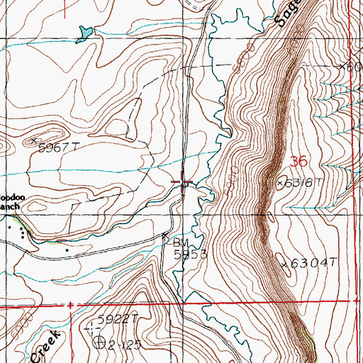 Topographic Map of Hoodoo Creek, WY