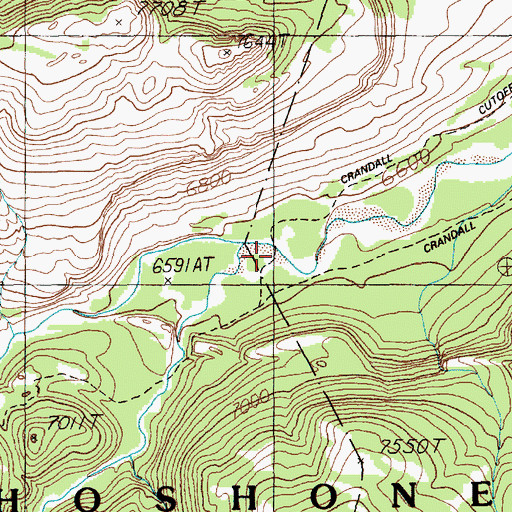 Topographic Map of Hoodoo Creek, WY