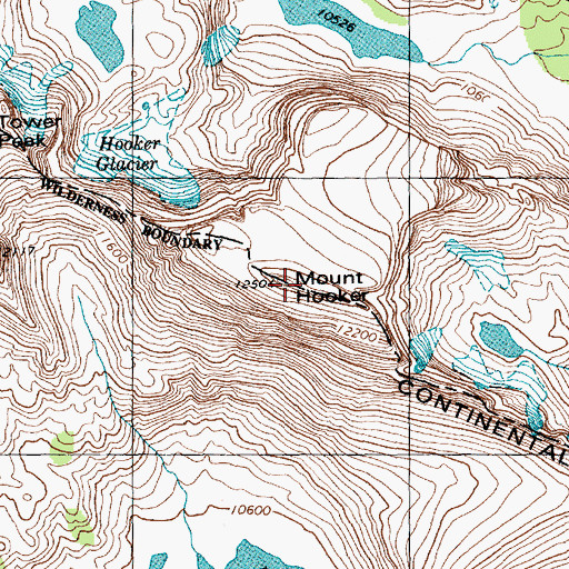 Topographic Map of Mount Hooker, WY