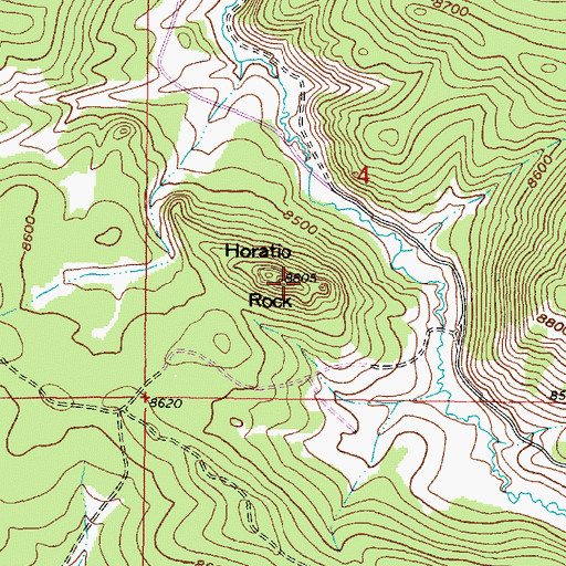 Topographic Map of Horatio Rock, WY
