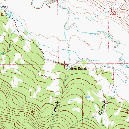 Topographic Map of Horn Ranch, WY