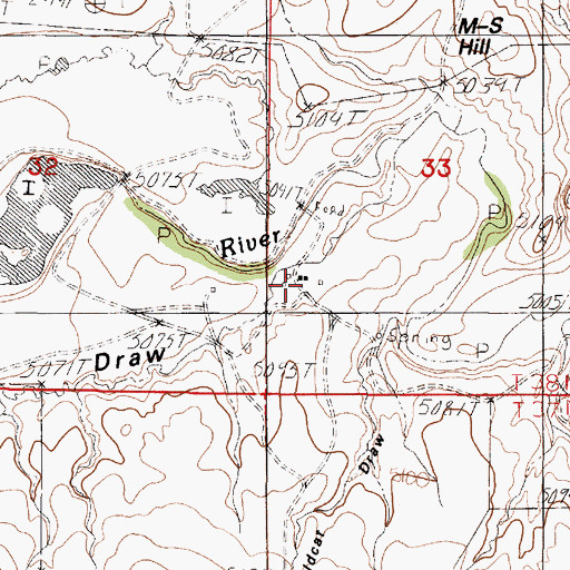 Topographic Map of Hornbuckle Ranch, WY
