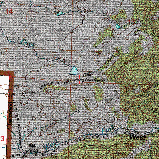 Topographic Map of Horr Cow Camp, WY