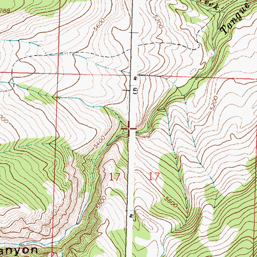 Topographic Map of Horse Creek, WY