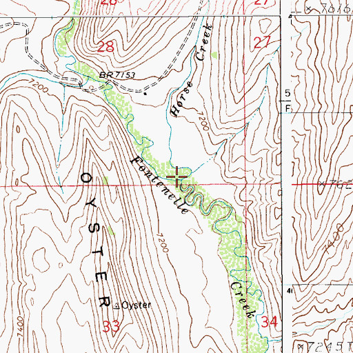 Topographic Map of Horse Creek, WY