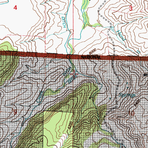 Topographic Map of Horse Creek, WY