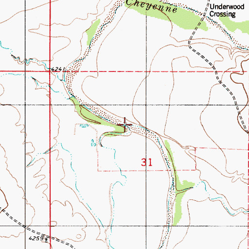 Topographic Map of Horse Creek, WY