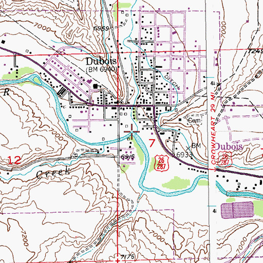 Topographic Map of Horse Creek, WY
