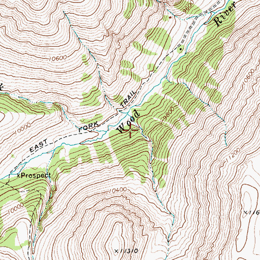 Topographic Map of Horse Creek, WY