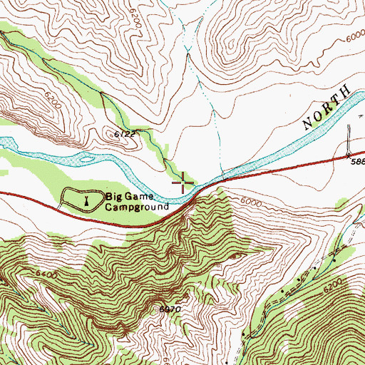 Topographic Map of Horse Creek, WY