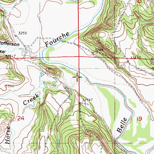 Topographic Map of Horse Creek, WY