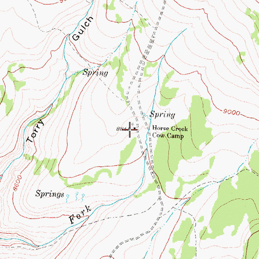 Topographic Map of Horse Creek Cow Camp, WY