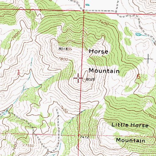Topographic Map of Horse Mountain, WY