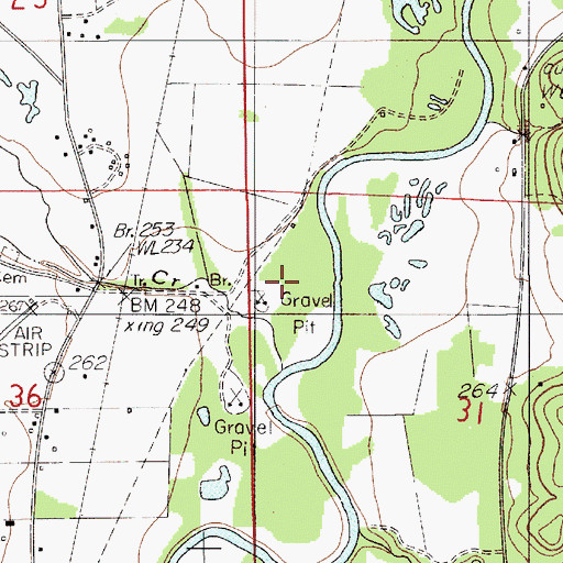 Topographic Map of Martin Creek, AL