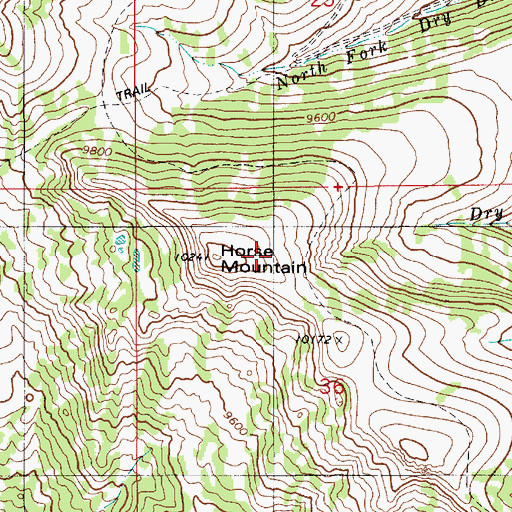 Topographic Map of Horse Mountain, WY
