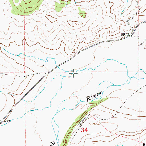Topographic Map of Horse Pasture Draw, WY
