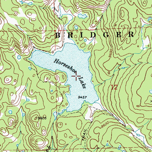 Topographic Map of Horseshoe Lake, WY
