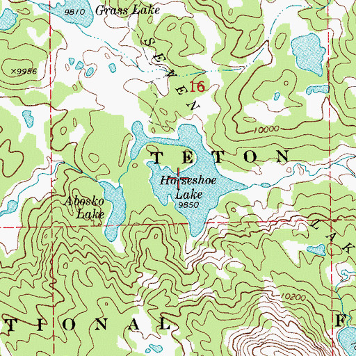 Topographic Map of Horseshoe Lake, WY